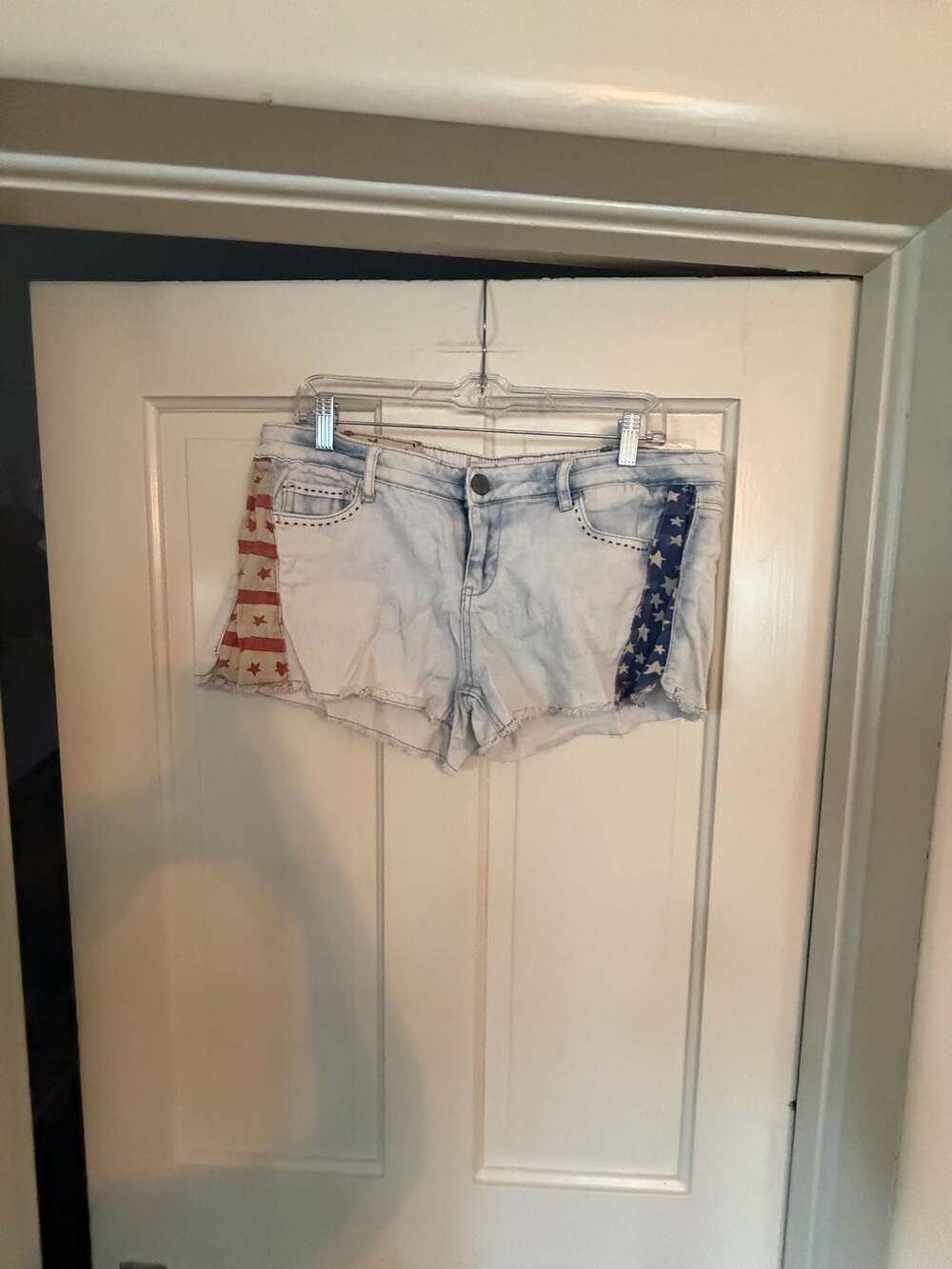 Hippie Laundry American Flag Patriotic Denim Cut-Off Shorts